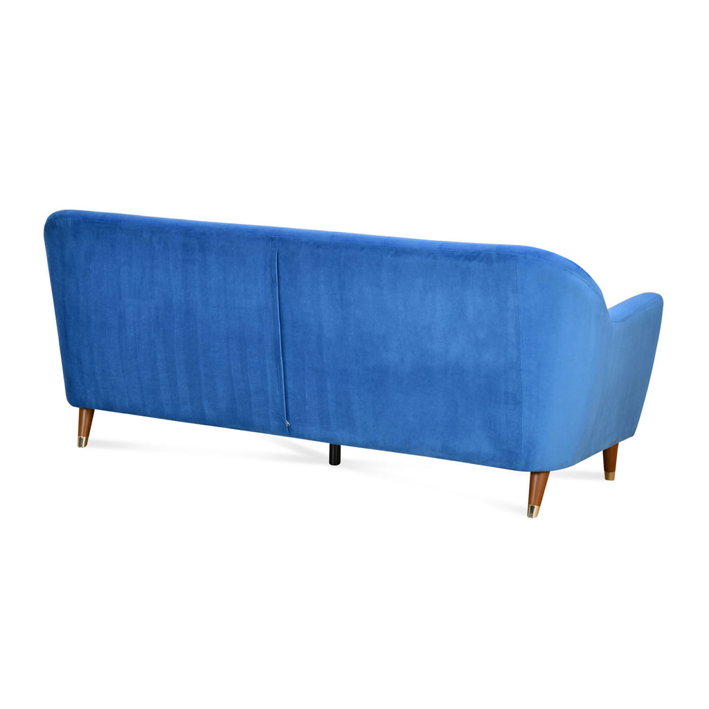 Jennifer 3 Seater Fabric Sofa (Lapis Blue)