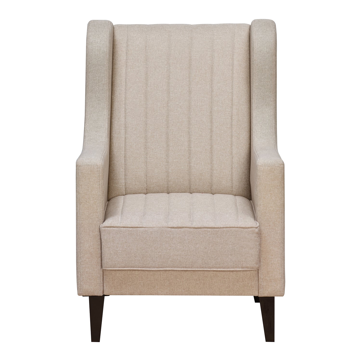 Leroy Fabric Upholstered Wingback Arm Chair (Beige)