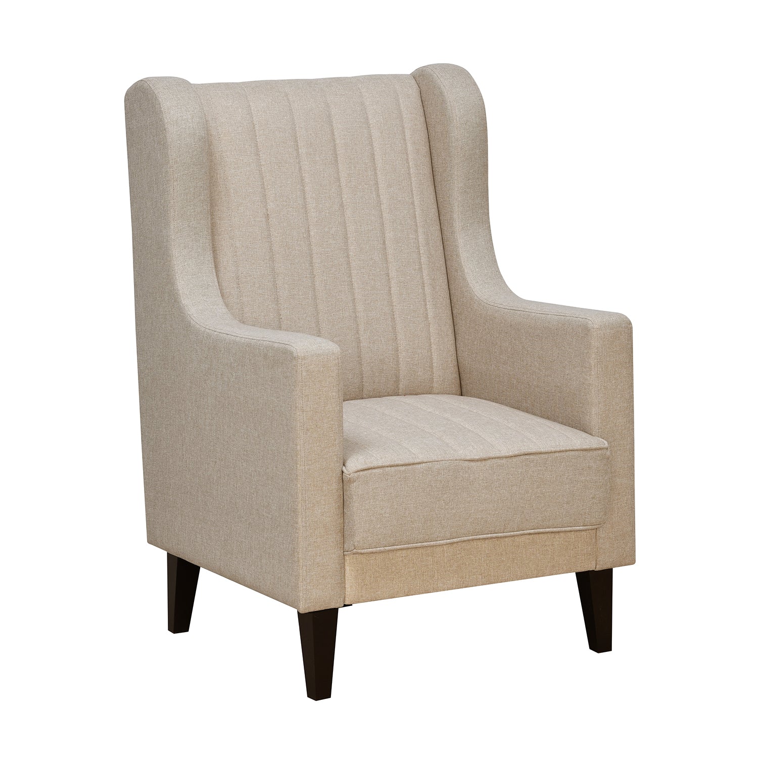 Leroy Fabric Upholstered Wingback Arm Chair (Beige)