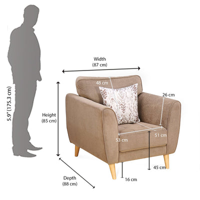 Livia 1 Seater Sofa (Brown)