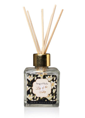 Song of India 100 ml Lily of the Valley Reed Diffuser in Glass Jar with 6 Sticks for Home Fragrance