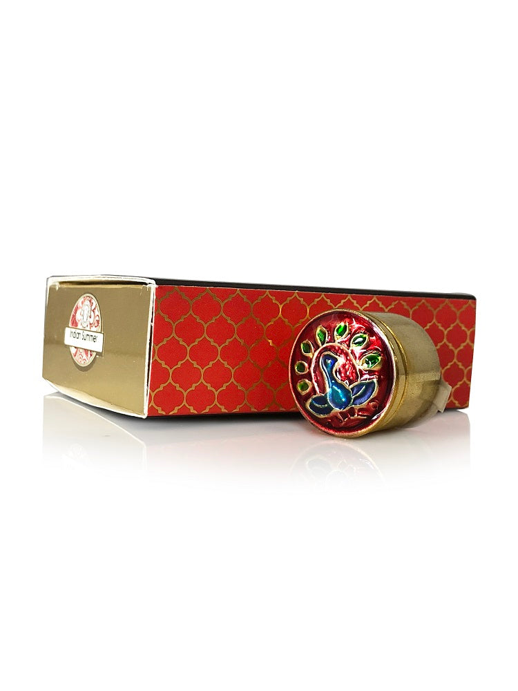 Song of India 4 g Indian Summer Solid Perfume in Brass Cloisonn /Meenakari Jar for Body Fragrance