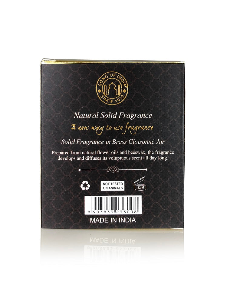 Song of India 4 g Neroli Bergamot Solid Perfume in Brass Cloisonn /Meenakari Jar for Body Fragrance