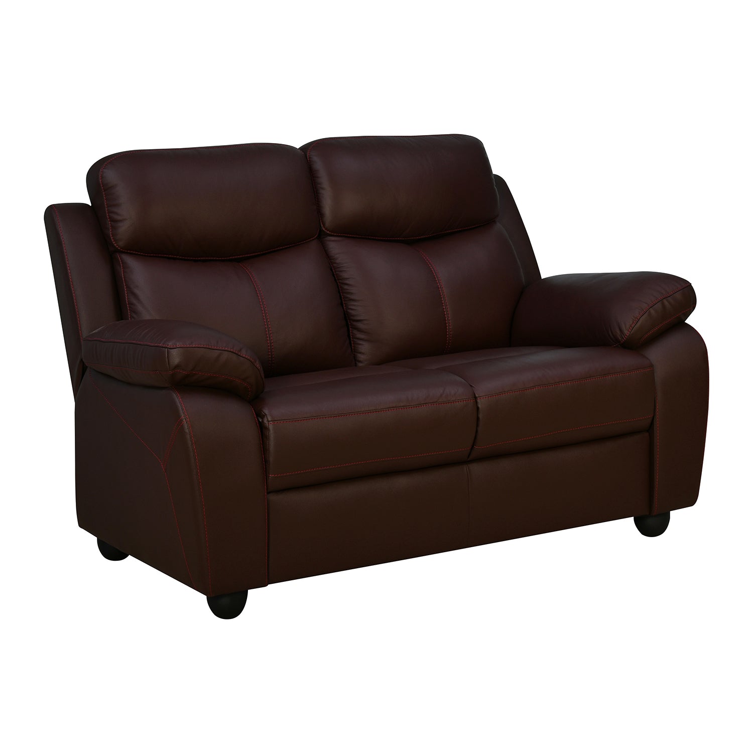 Mandy 2 Seater Leather Sofa (Burgundy)
