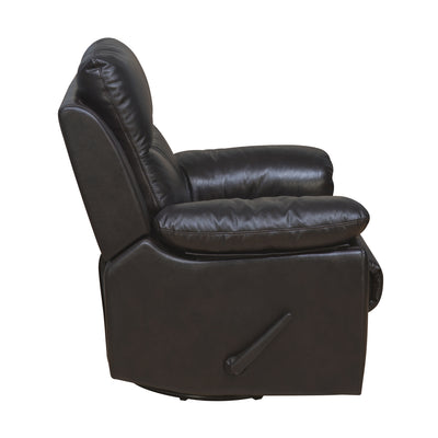 Marieta 1 Seater Leather Manual Recliner with Swivel (Dark Brown)