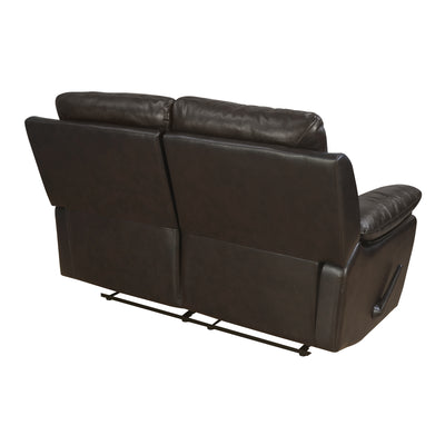 Marieta 2 Seater Leather Manual Recliner with Swivel (Dark Brown)
