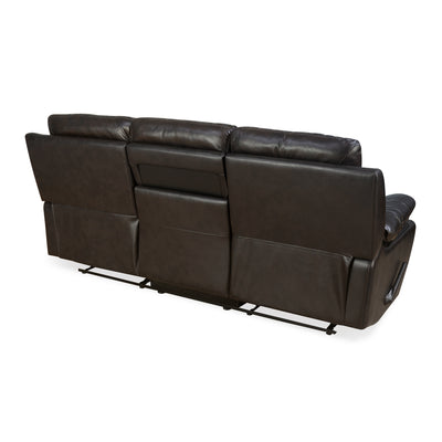 Marieta 3 Seater Leather Manual Recliner with Swivel (Dark Brown)