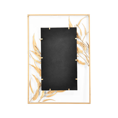 Christy Rectangular Decorative Metal Frame Mirror (Green & Gold)