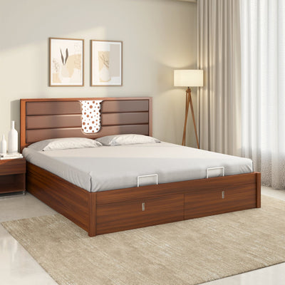 Noir Premier Bed with Full Hydraulic Storage (Walnut)
