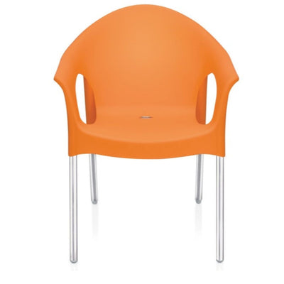 Nilkamal Novella 09 Stainless Steel Chair (Orange)