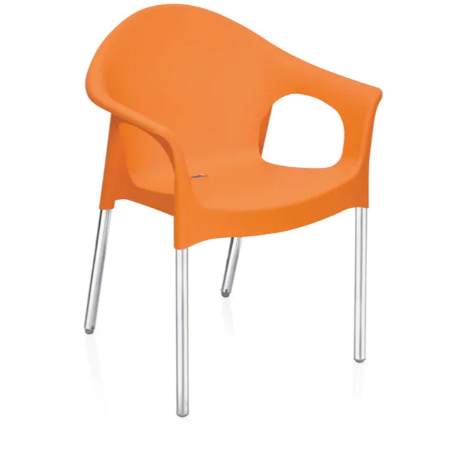 Nilkamal Novella 09 Stainless Steel Chair (Orange)