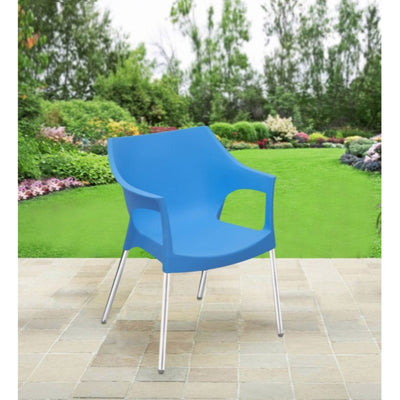 Nilkamal Novella 10 Stainless Steel Chair (Blue)