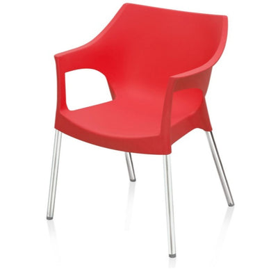Nilkamal Novella 10 Stainless Steel Chair (Bright Red)