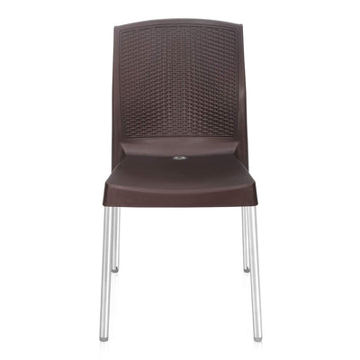 Nilkamal Novella 17 Stainless Steel Chair (Weather Brown)