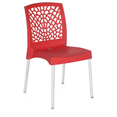 Nilkamal Novella 19 Stainless Steel Chair (Bright Red)
