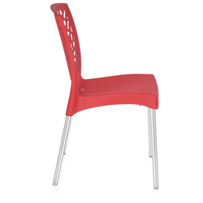 Nilkamal Novella 19 Stainless Steel Chair (Bright Red)
