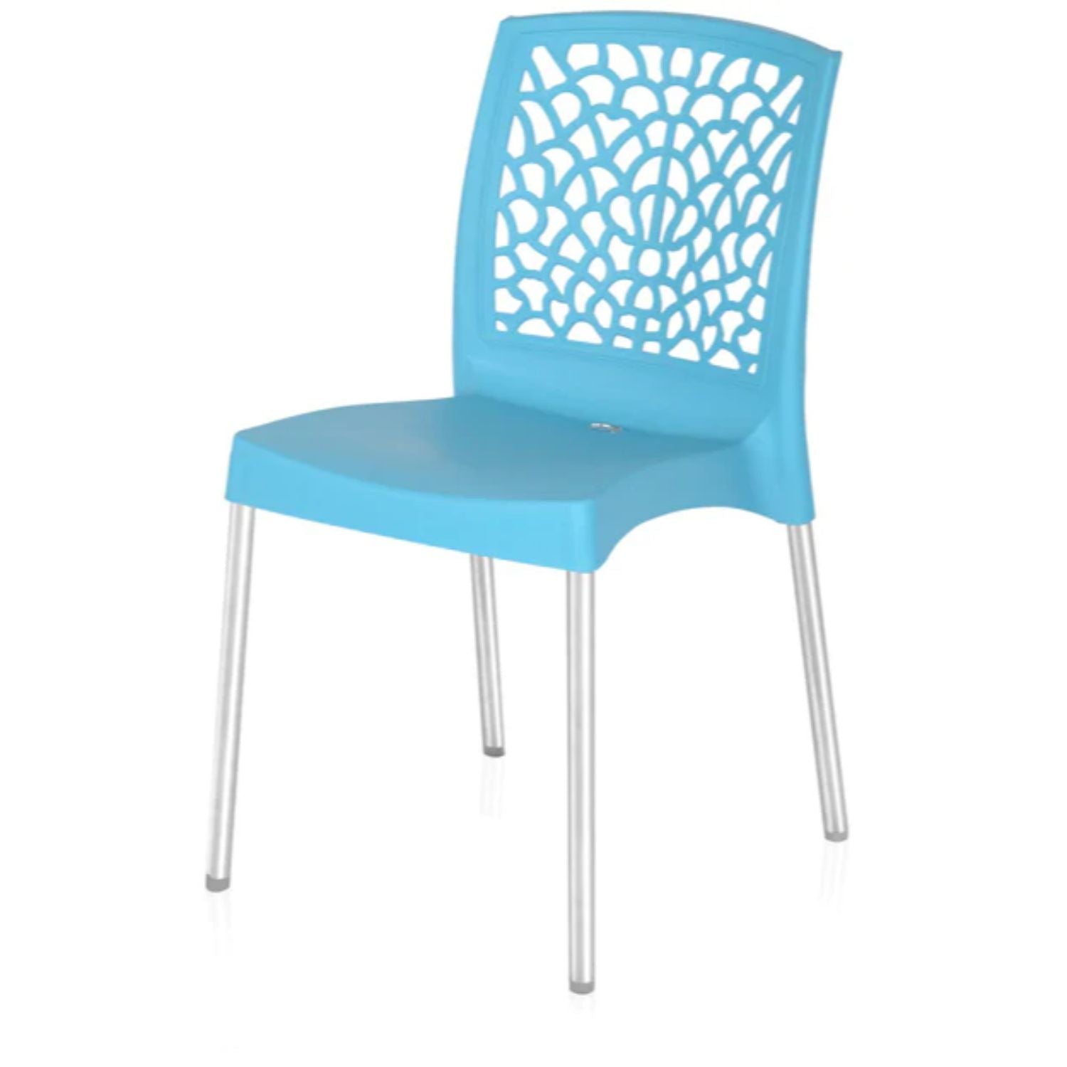Nilkamal Novella 19 Stainless Steel Chair (Celeste Blue)