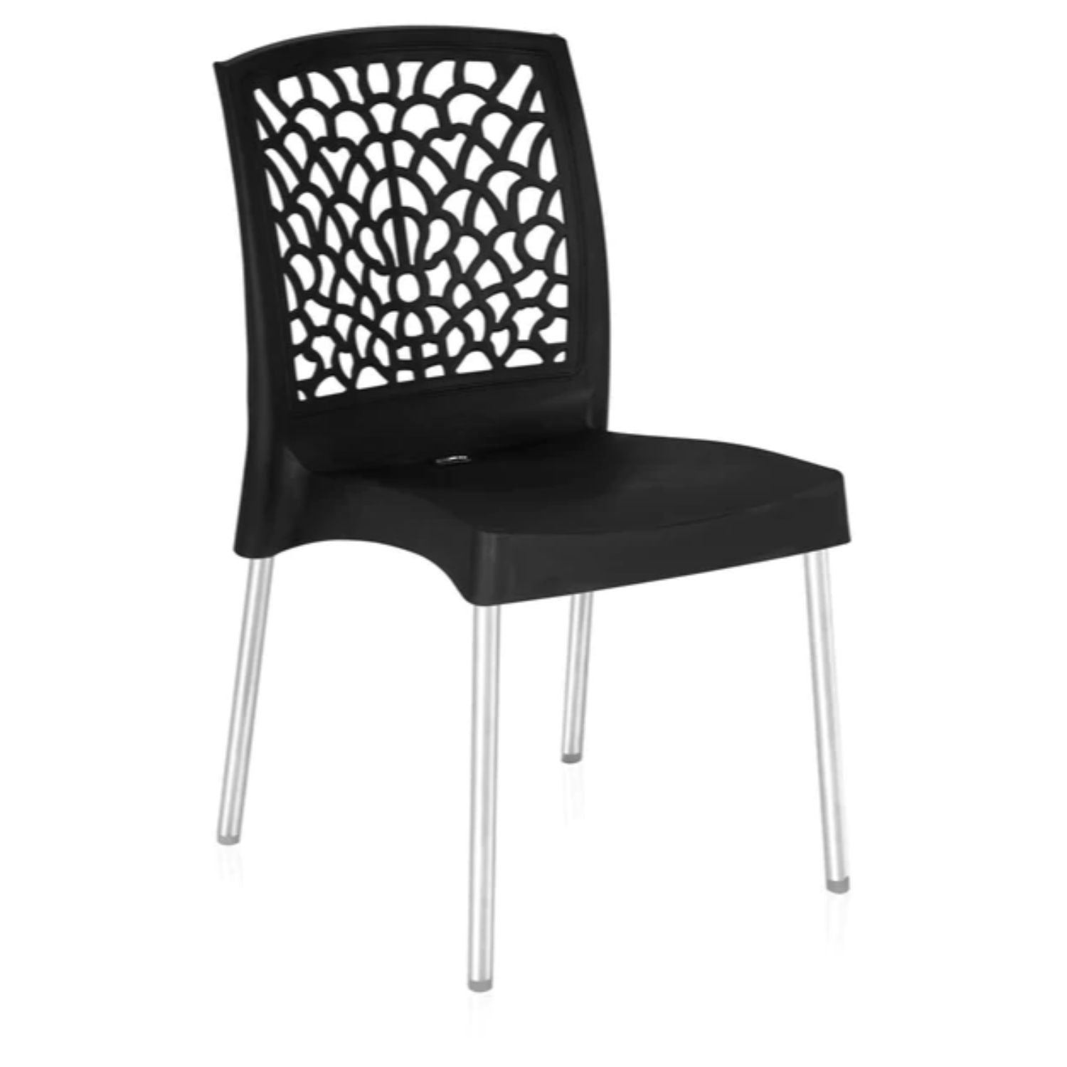Nilkamal Novella 19 Stainless Steel Chair (Iron Black)