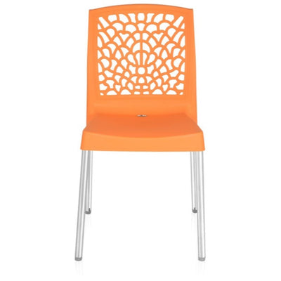 Nilkamal Novella 19 Stainless Steel Chair (Orange)