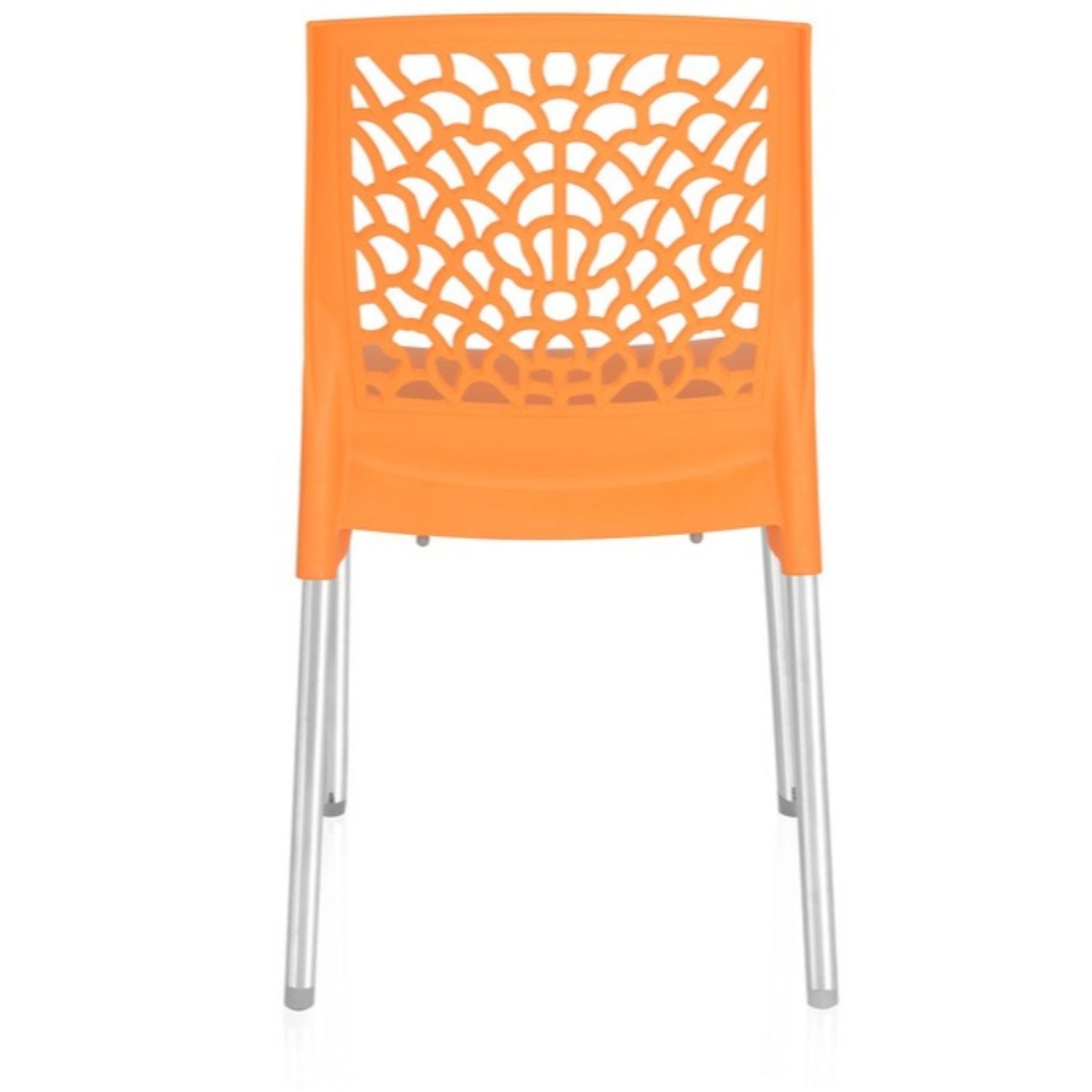 Nilkamal Novella 19 Stainless Steel Chair (Orange)