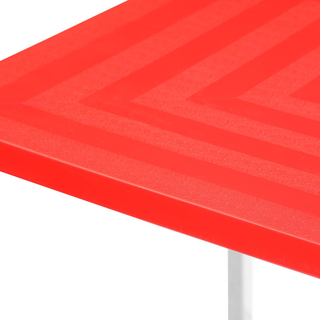 Nilkamal Novella Plastic 4 Seater Dining Table (Bright Red)