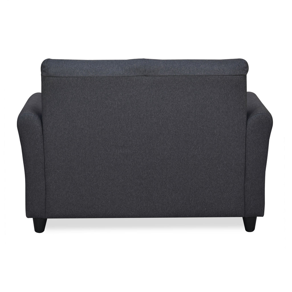 Oliver 2 Seater Fabric Sofa with Side Pocket (Charcoal Brown)