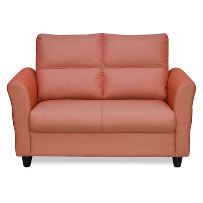 Oliver 2 Seater Fabric Sofa with Side Pocket (Rust)