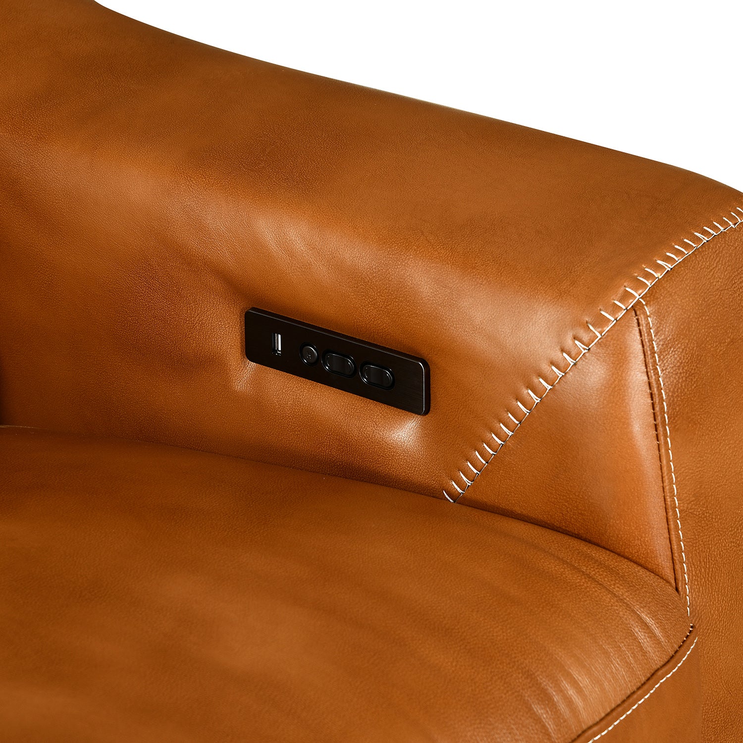Olympus 1 Seater Adjustable Headrest Power Recliner Sofa (Tan)