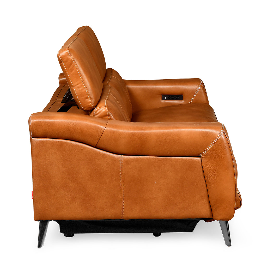 Olympus 3 Seater Adjustable Headrest Power Recliner Sofa (Tan)