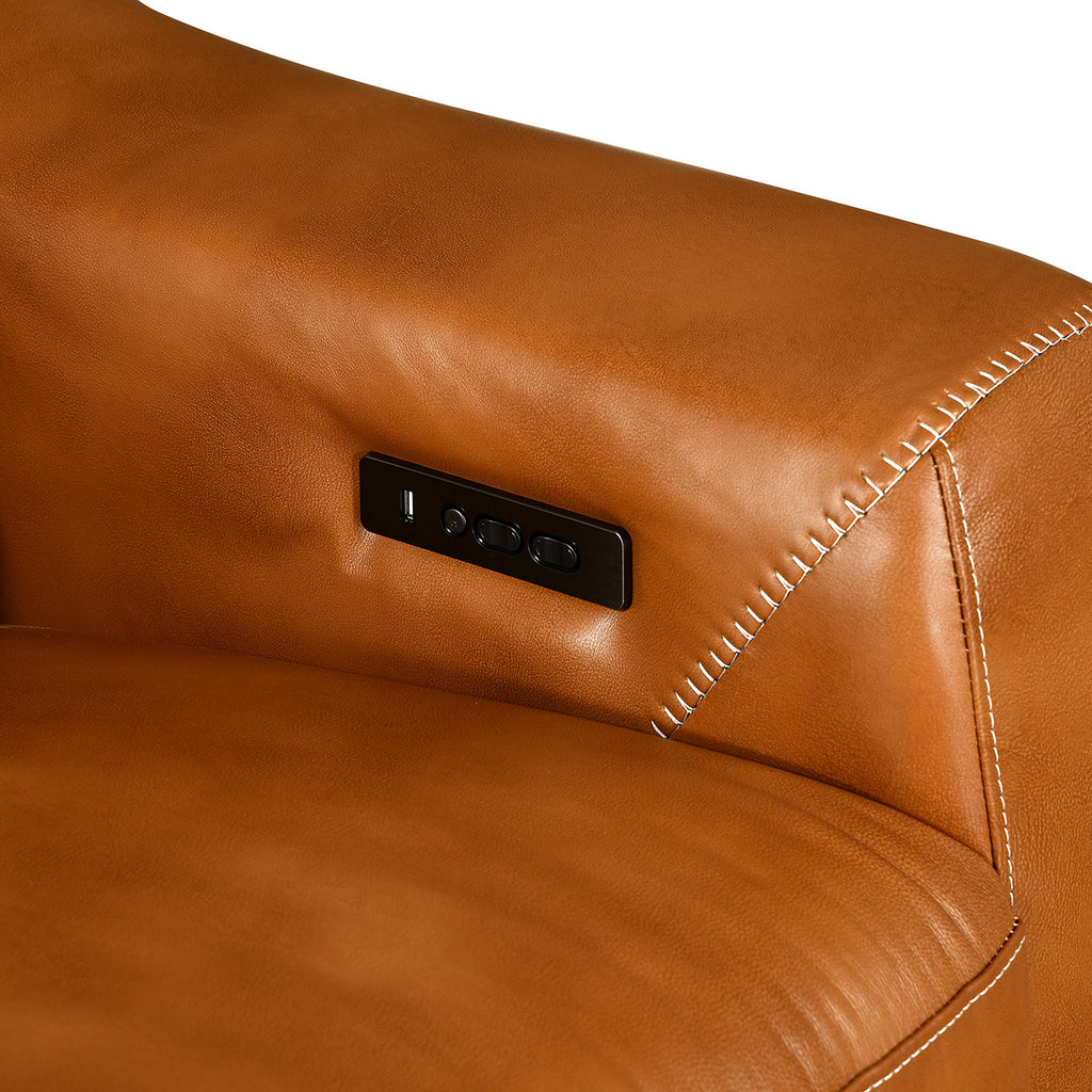 Olympus 3 Seater Adjustable Headrest Power Recliner Sofa (Tan)
