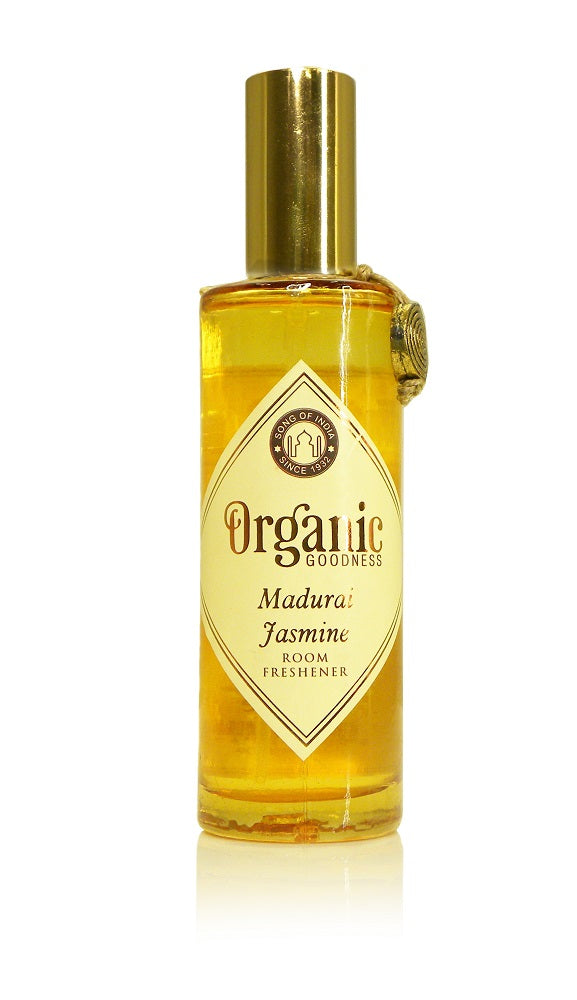 Song of India 100 ml Madurai Jasmine/Mogra Organic Air Freshener Room Spray Glass Bottle