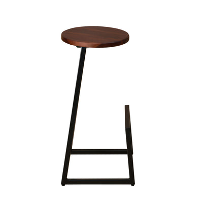 Oval Solid Wood Bar Stool (Country Light & Black)