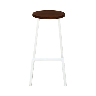 Oval Solid Wood Bar Stool in (Country Light & White)