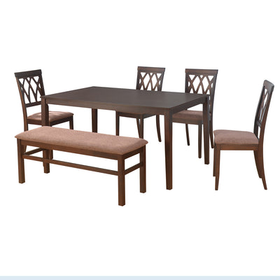 Peak 6 Seater Dining Set With Bench (cappuccino)