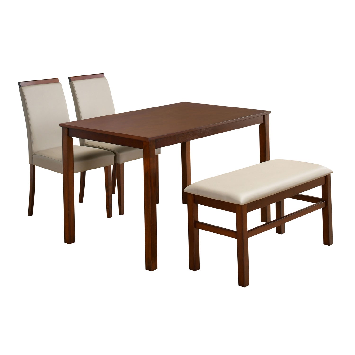 Pearl 4 Seater Dining Set With Bench (Cappucino)