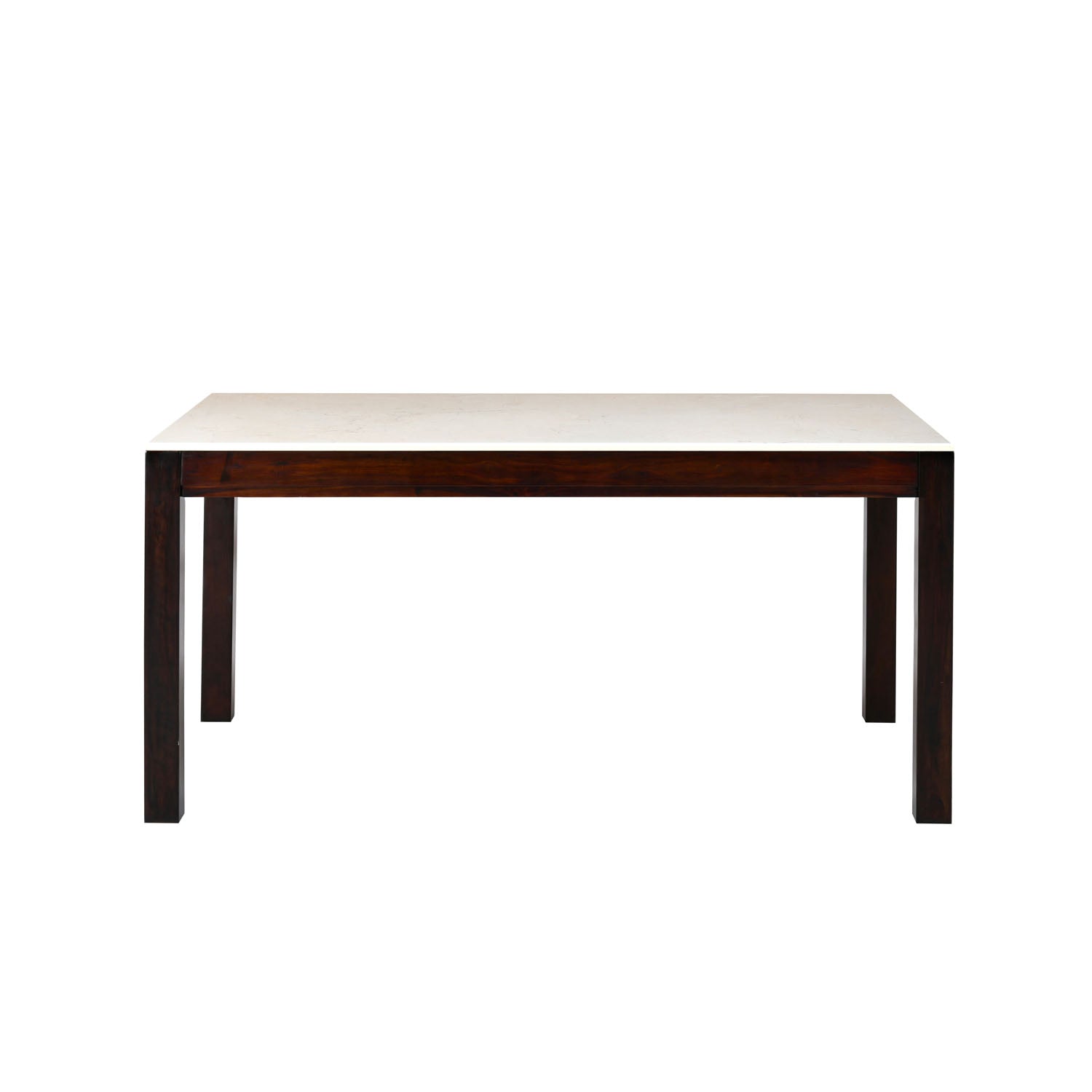 Pedro Ceramic Stone Top Solid Wood Dining Table in Beige Finish