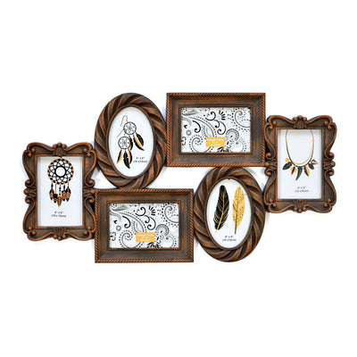 Six Pics Collage Photo Frame (Brown)