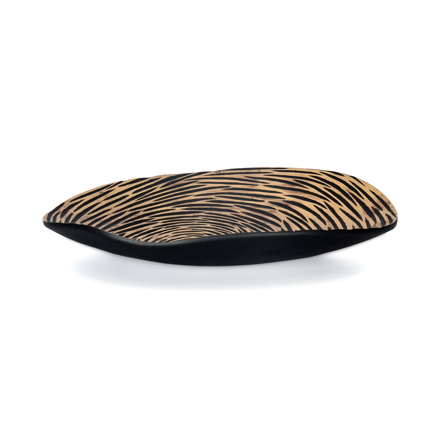 Cirque Bent Polyresin Decorative Platter (Beige)