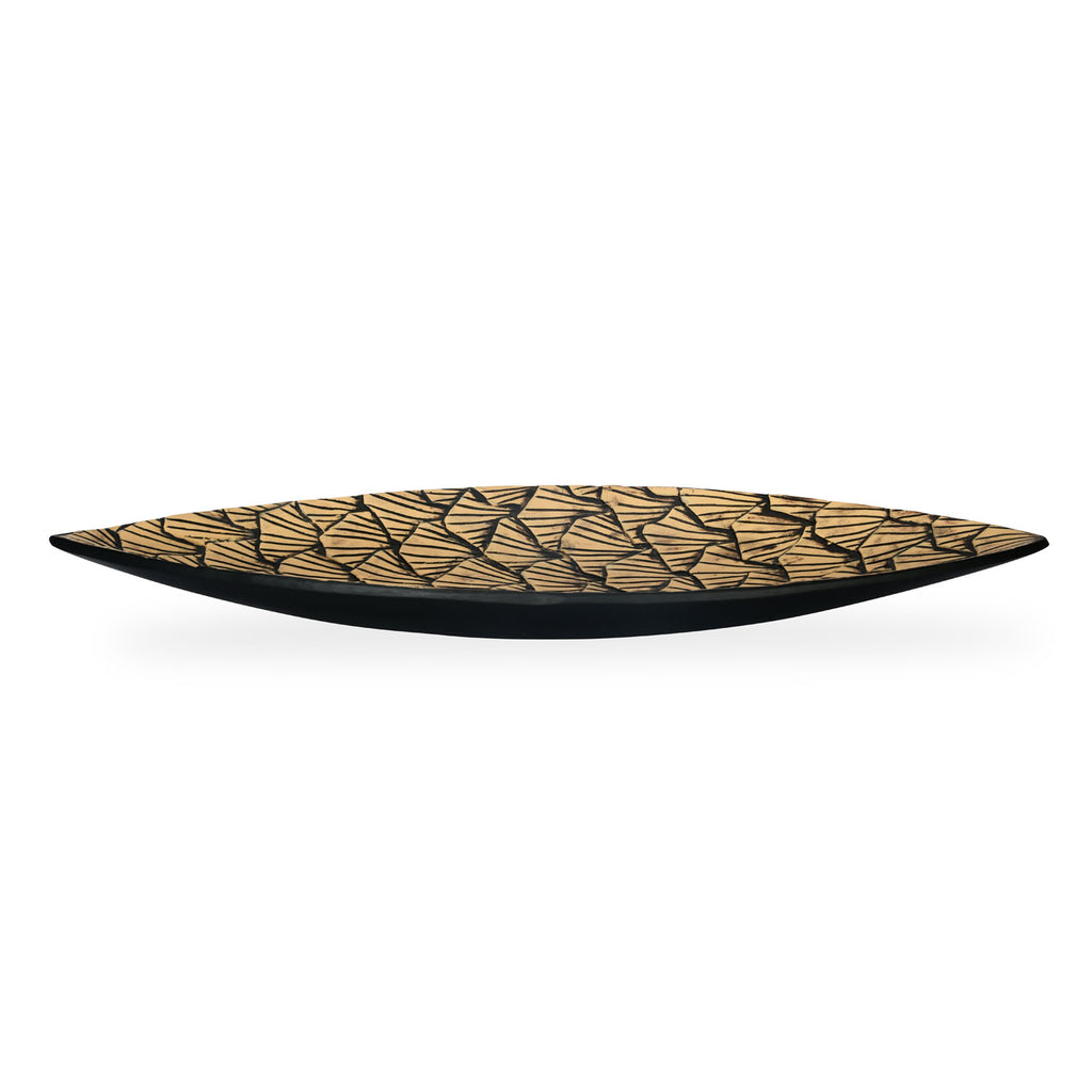 Leaf Polyresin Decorative Platter (Beige)