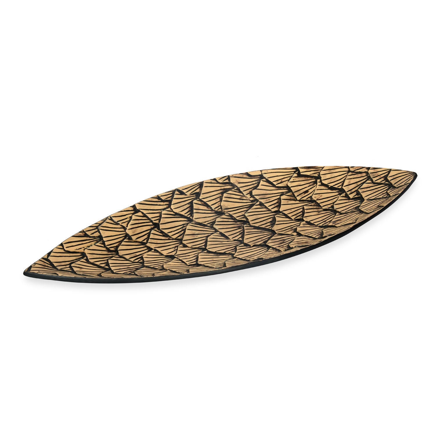 Leaf Polyresin Decorative Platter (Beige)