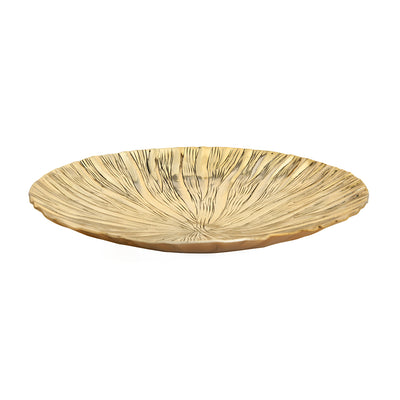 Decorative Ripple 35 cm Metal Platter (Gold)