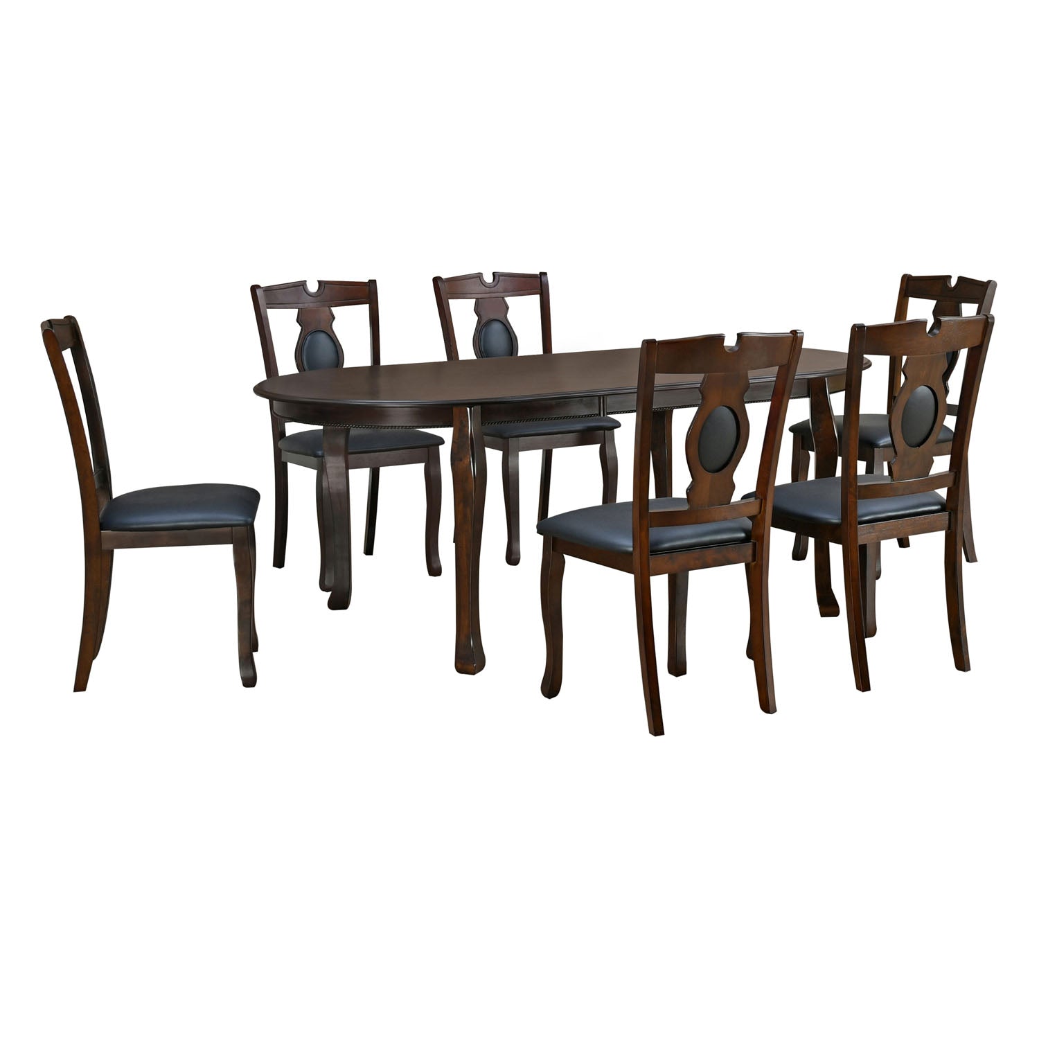 Portsmouth 6 Seater Solid Wood Dining Set (Cappucino)