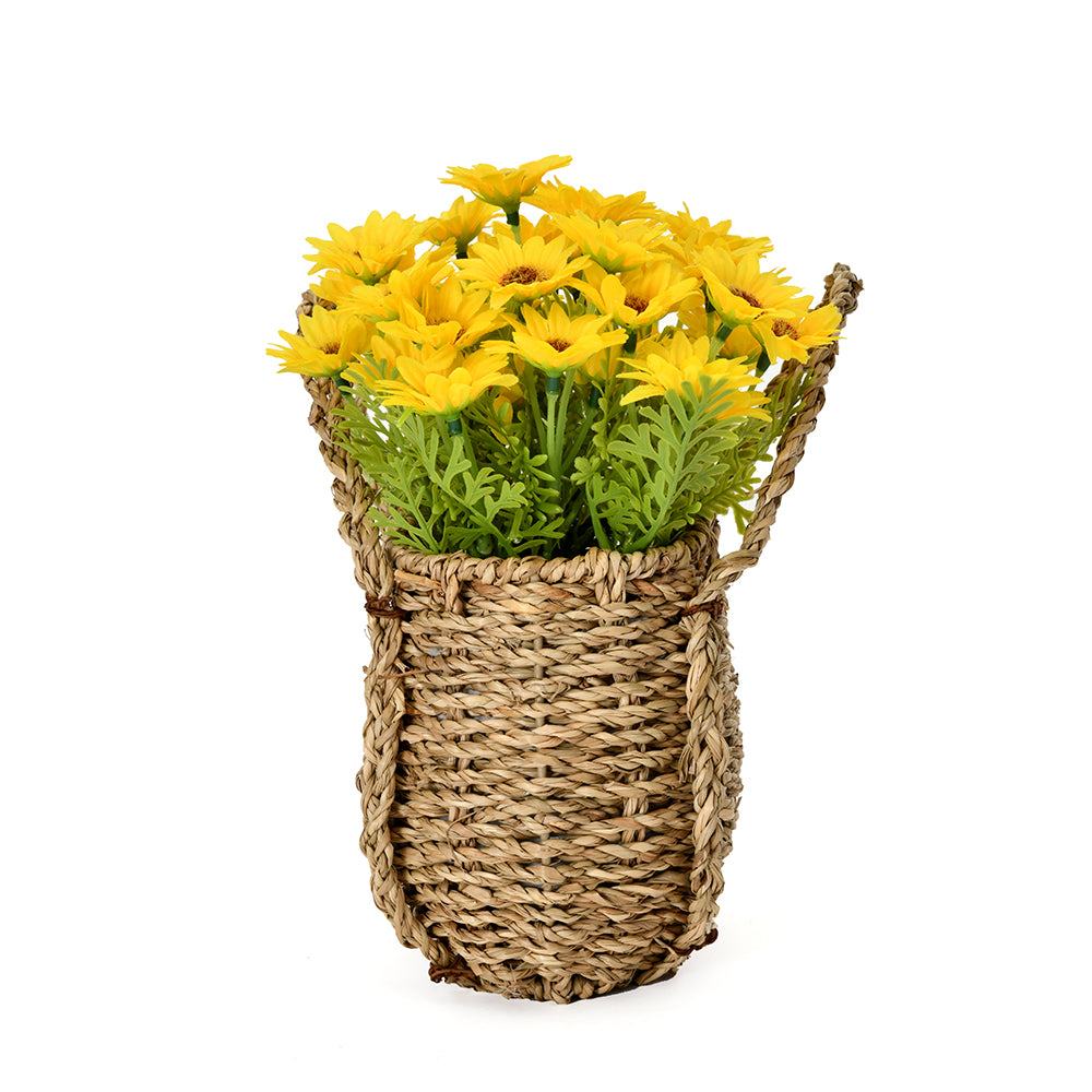 Daisy Artificial Flower Potted Plant (Yellow)