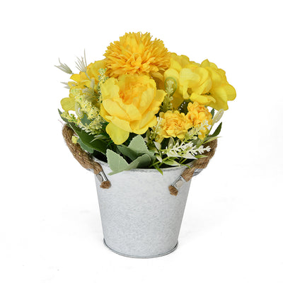 Artificial Plant with Metal Pot (Yellow)