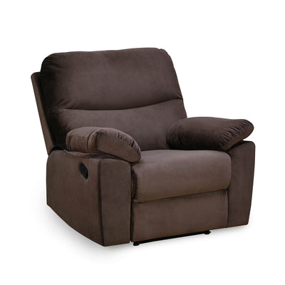 Rayford 1 Seater Fabric Manual Recliner (Brown)