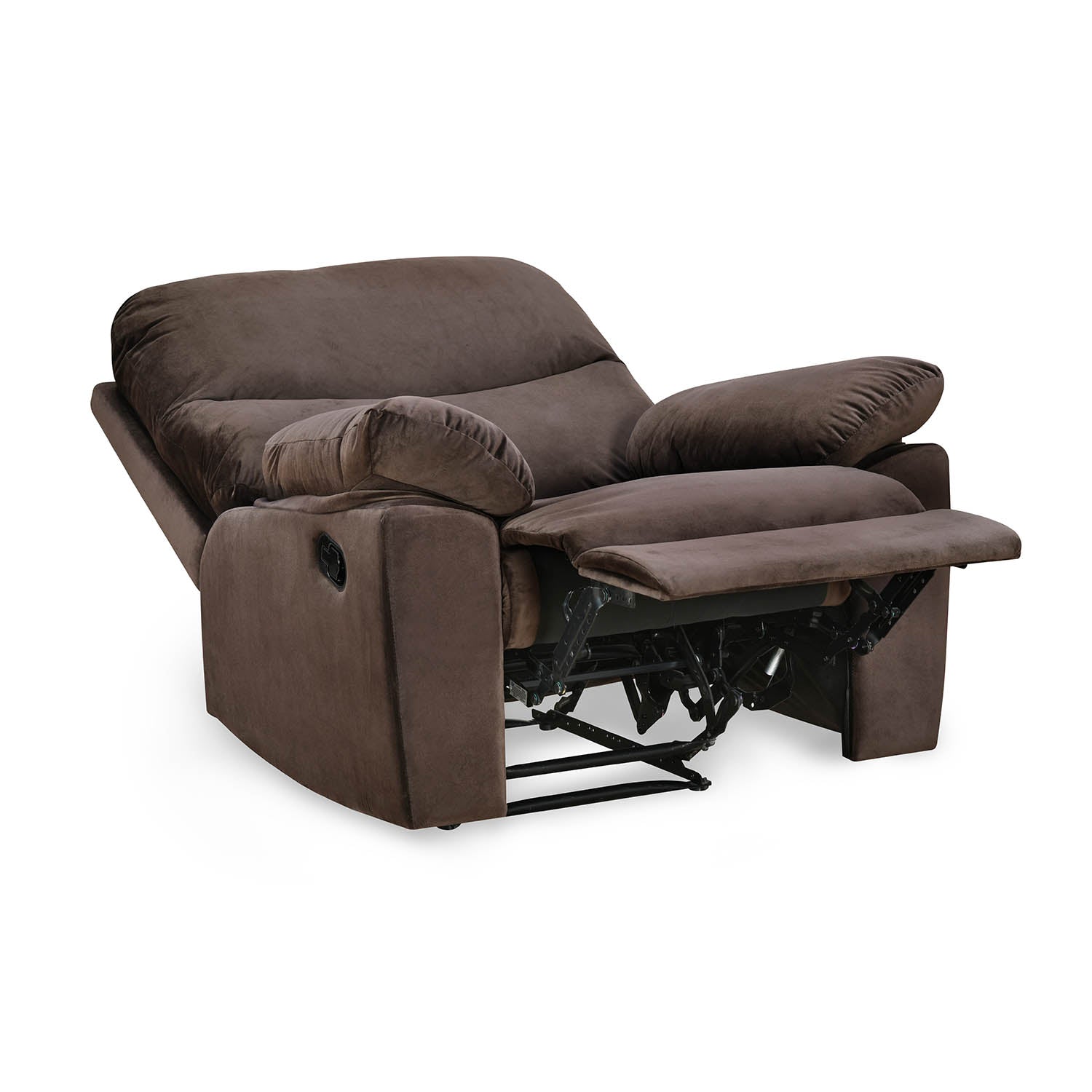 Rayford 1 Seater Fabric Manual Recliner (Brown)