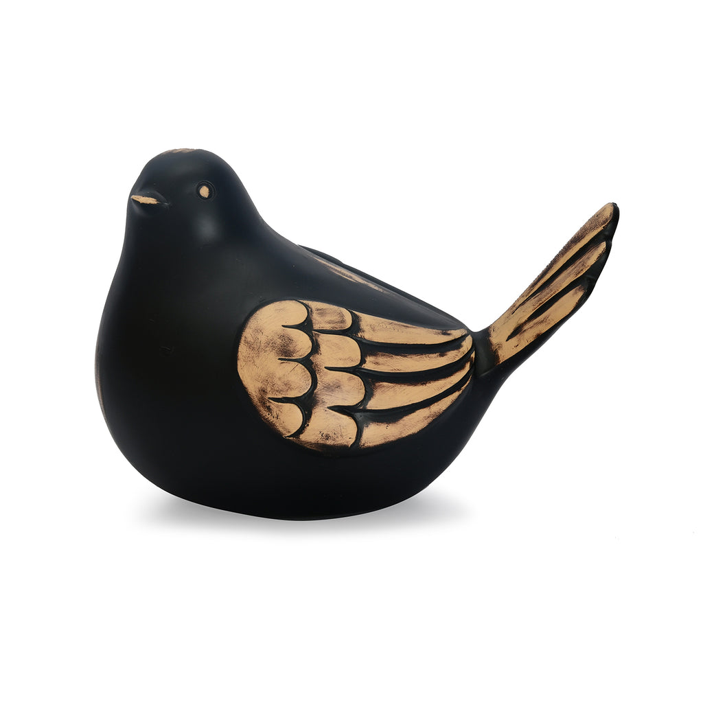 Sparrow Bird Figurine Polyresin Showpiece (Beige)