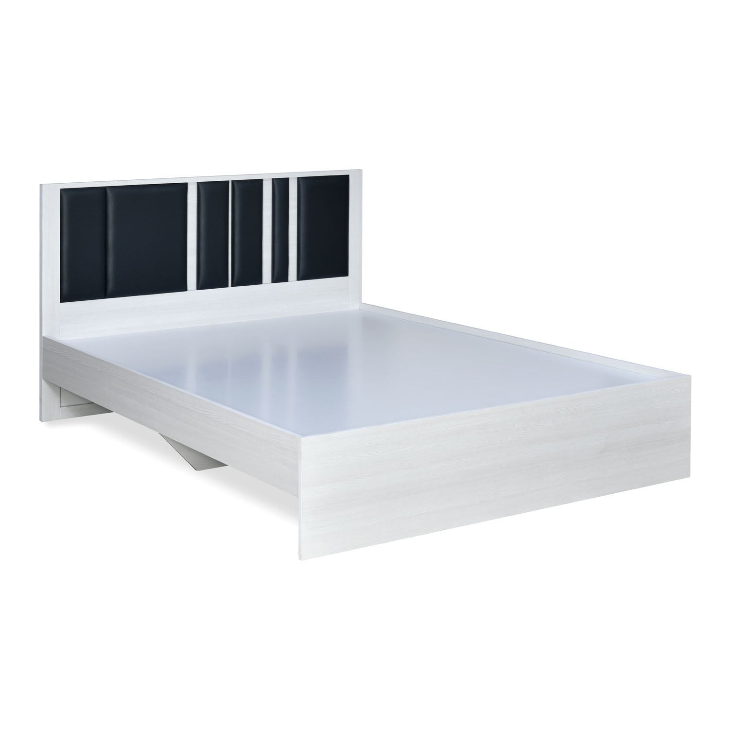 Sterling Upholstered Headboard King Bed Without Storage (White & Grey)