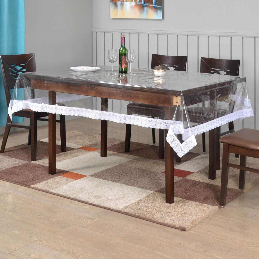 Empire with Lace 8 Seater Table Cover (Clear)