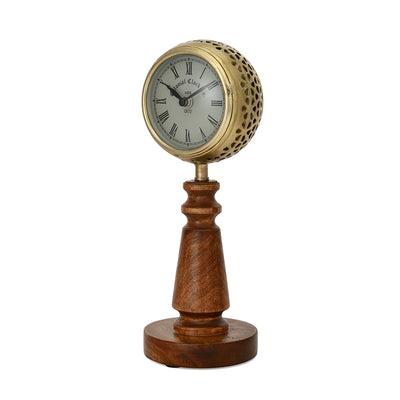 Jali Tower Table Clock (Brown)